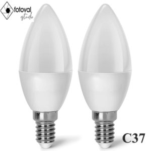 Bombilla LED C37 E14 12W 2 piezas Luz cálida