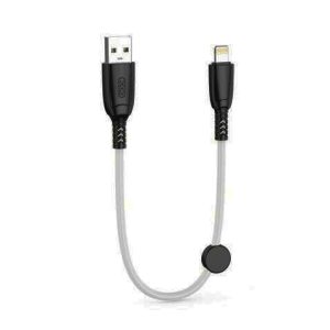 XO Cable NB247 Carga Rapida USB - Lightning - 6A - 25cm con Clip - Color Blanco