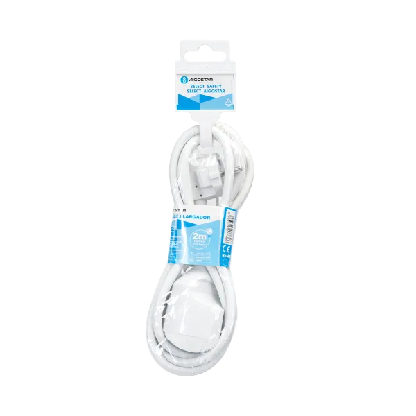 Cable alargador alemán, 3G, 1,5 mm², 2 m, blanco Cable alargador alemán, 3G, 1,5 mm², 2 m, blanco