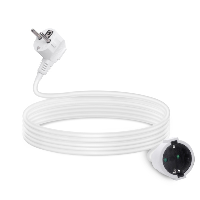 Cable alargador alemán, 3G, 1,5 mm², 5 m, blanco