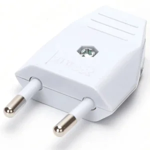 Enchufe alemán macho para cablear, 10 A, blanco