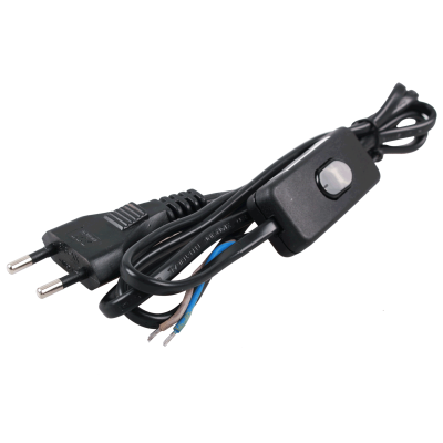 Interruptor con cable 2 x 0,75 mm², 1,5 m, negro