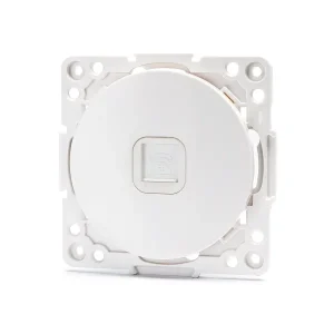 Pieza para toma de teléfono alemán/francés de 1 vía, blanco