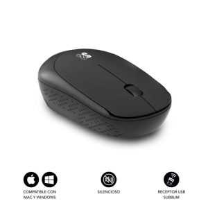 Subblim Raton Inalambrico Subblim Raton Inalambrico Business Plus Silencioso - Diseño Ergonomico y Plano - Conexion Inalambrica - Tecnologia Silent Click - Resolucion de hasta 1200dpi - Alcance Inalambrico de 10m - Color Negro