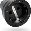 negro 2 Enchufe alemán hembra para cablear, 16 A, negro