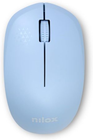 Nilox Ratón Wireless, 1000 DPI, 3 botones, Azul
