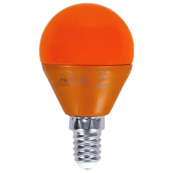 Bombilla LED G45-E14-4W-Luz naranja