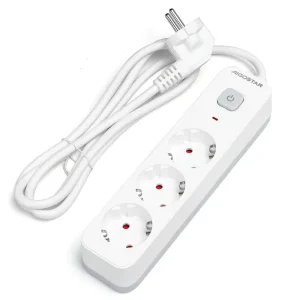 1504751487912382464_1725250732327_558 Regleta alemana Serie L de 3 vías con interruptor, 1,5 m, 3G, 1,0 mm² blanca y gris