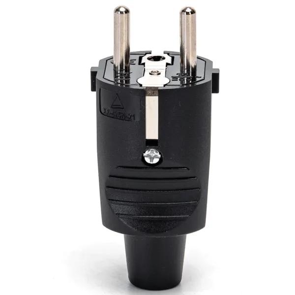 Enchufe alemán macho para cablear, 16 A, negro156