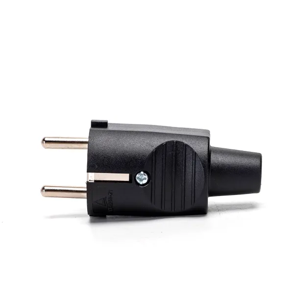 Enchufe alemán macho para cablear, 16 A, negro156