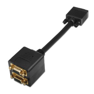 171421_1 Cable Bifurcador Super Alta Calidad SVGA(3C+9) - HDB15/M-2xHDB15/H - Blindado en Oro - 20cm - Color Oro