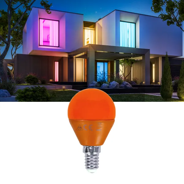 Bombilla LED G45-E14-4W-Luz naranja