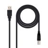 Cable de Impresora USB-A 2.0 Macho a USB-B Macho 1m Cable USB 2.0 Impresora - Tipo A Macho a Tipo B Macho - 1.0m - Color Negro