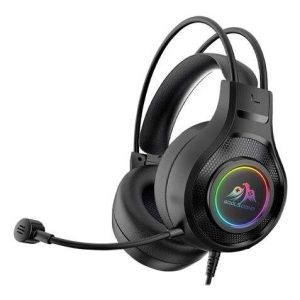 Coolsound G7 Auriculares Gaming con Microfono Flexible - Compatible con PC, MAC, PS5, PS4, Xbox 360, Nintendo Switch - Iluminacion LED - Diadema Ajustable - Almohadillas Acolchadas - Controles en Auricular - Cable de 2m