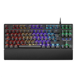 296372_1 Mars Gaming MKXTKL Teclado Mecanico - Ultracompacto TKL - Switches OUTEMU SQ - Retroiluminacion RGB - Reposamuñecas Ergonomico Extraible - Color Negro