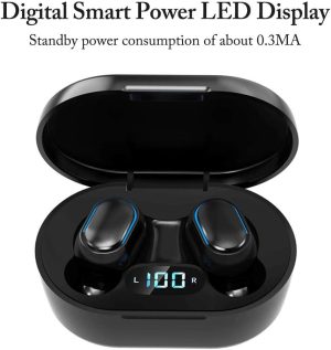 E7S TWS 5.0 Auriculares in-ear Mini Wireless Bluetooth Headset con Botón Binaural HD Call LED Pantalla Eléctrica
